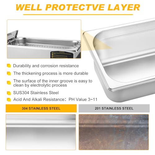 3L Ultrasonic Cleaner, One-Touch Cleaning, Heating, Dual-Frequency, Sweep Frequency, Touch Ultrasonic Cleaning Machine for Labs,Carburetor,Jewelry