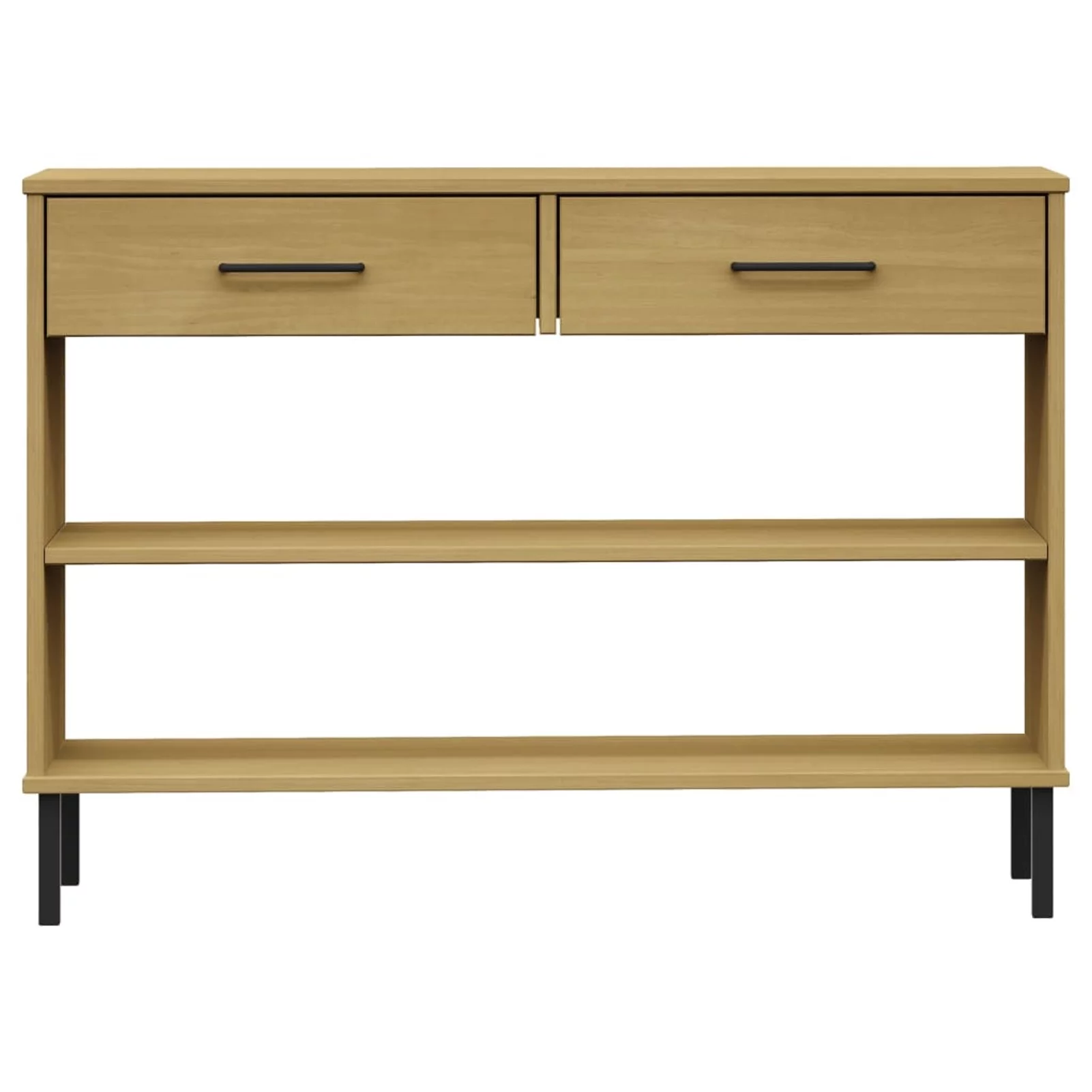Anself Console Cabinet with 2 Storage Drawers and Open Compartments