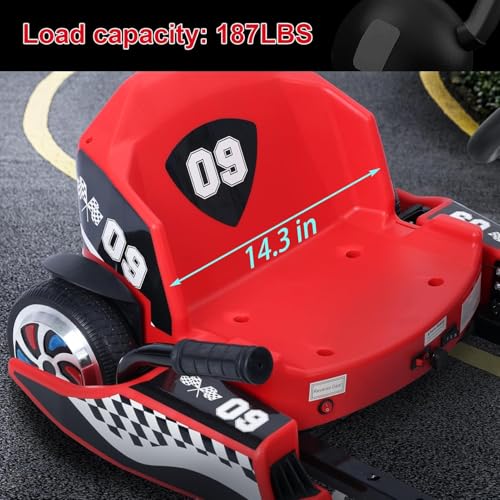 36V Go Kart for Kids, 16 MPH Electric Drift Kart with 350W Motor, Drift/Sport Mode, Length Adjustment, Outdoor Ride on Toy for Adults, Teens