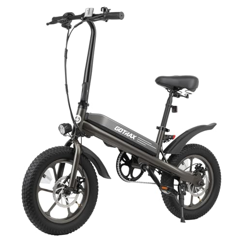 Gotrax S3 Electric Bike, 16x3.0 Fat Tire Electric Bicycle Adults, 750W Peak Motor, Max Range 25 Miles, Up to 20 Mph, Removable Battery