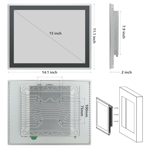 17 inch Android 11 Industrial Embedded Interactive Touchscreen Monitor, Capacitive Multi-Touch Tablet with Front IP65 Monitor, RAM 4G & ROM 32G