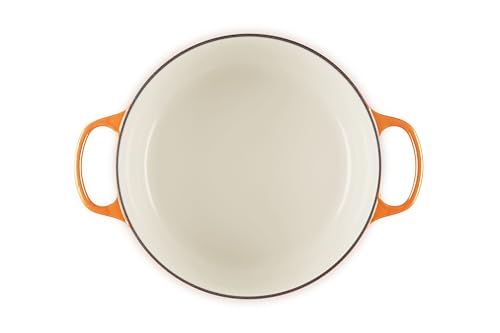Le Creuset Enameled Cast Iron Signature Oval Dutch Oven, 15.5 qt., Flamme Doree with Crucible Knob