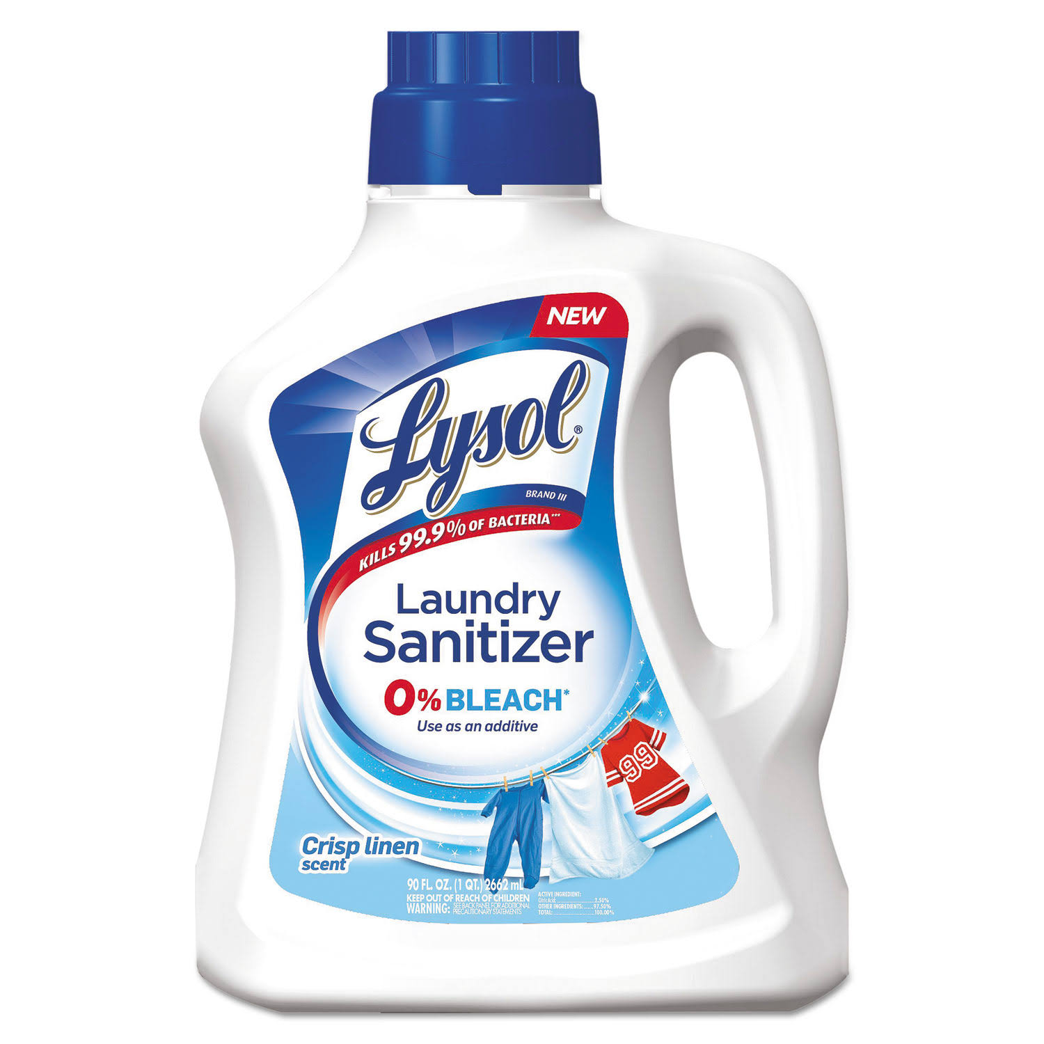 Lysol Laundry Sanitizer Liquid Crisp Linen 90 oz 4/Carton