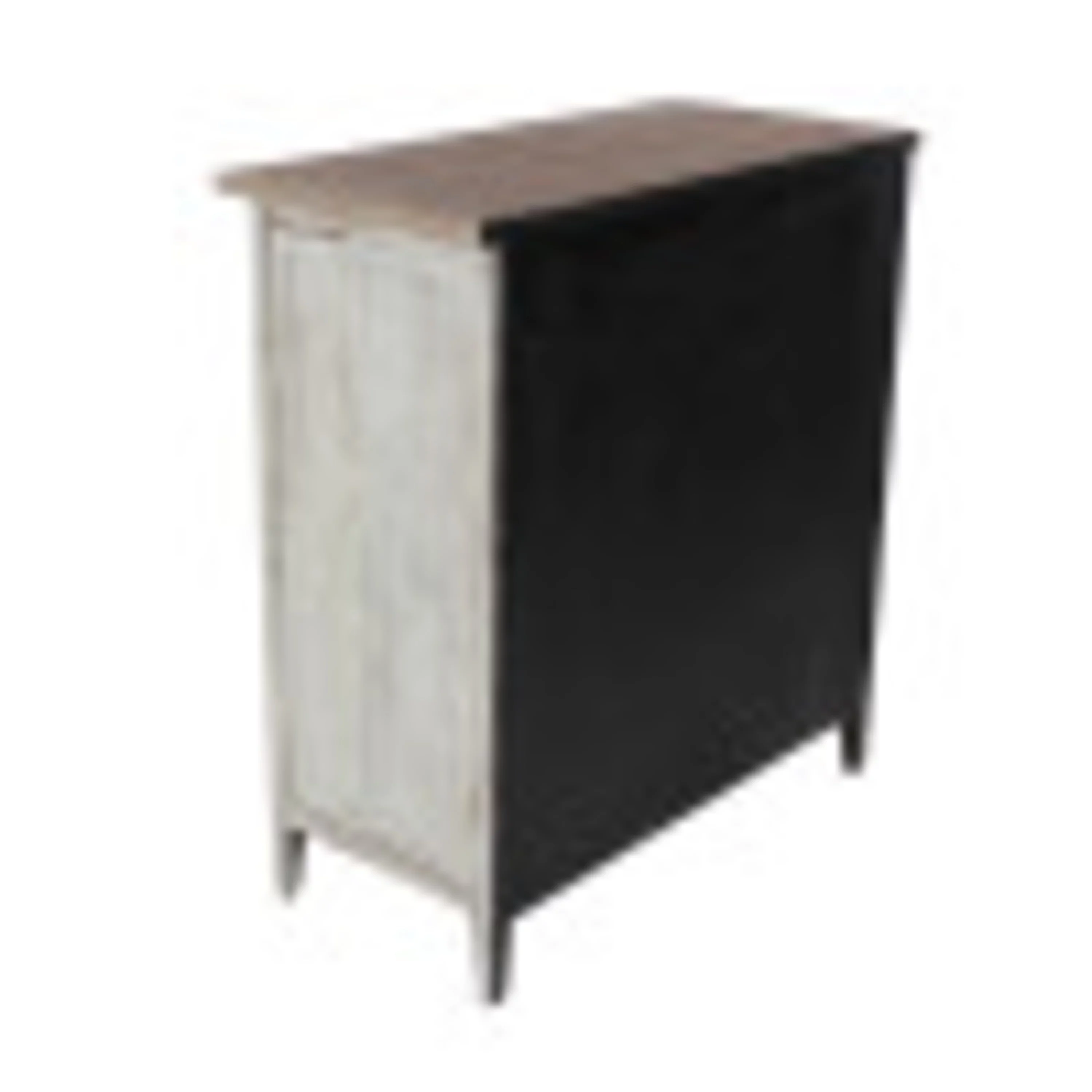 DecMode 28" x 31" Light Brown Wood 1 Shelf and 2 Door Geometric Cabinet with Carved Relief Overlay, 1-Piece