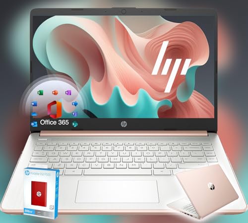 HP 14 Ultrabook • Limited Edition with Microsoft 365 • Intel 4-Core CPU • 16GB RAM • 1.6TB Storage (128GB OnBoard withHP 512GB P500 Portable SSD +
