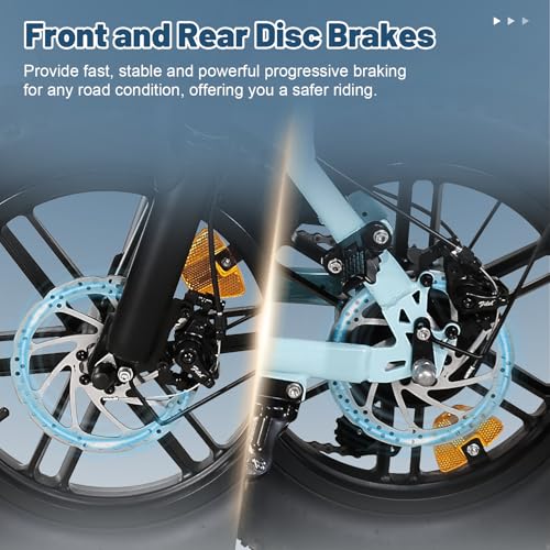 OUXI Electric Bike for Adults, 16" Fat Tire Ebike with 36V 10.4Ah Removable Battery, Moped Style EBike for Teens Up to 20MPH
