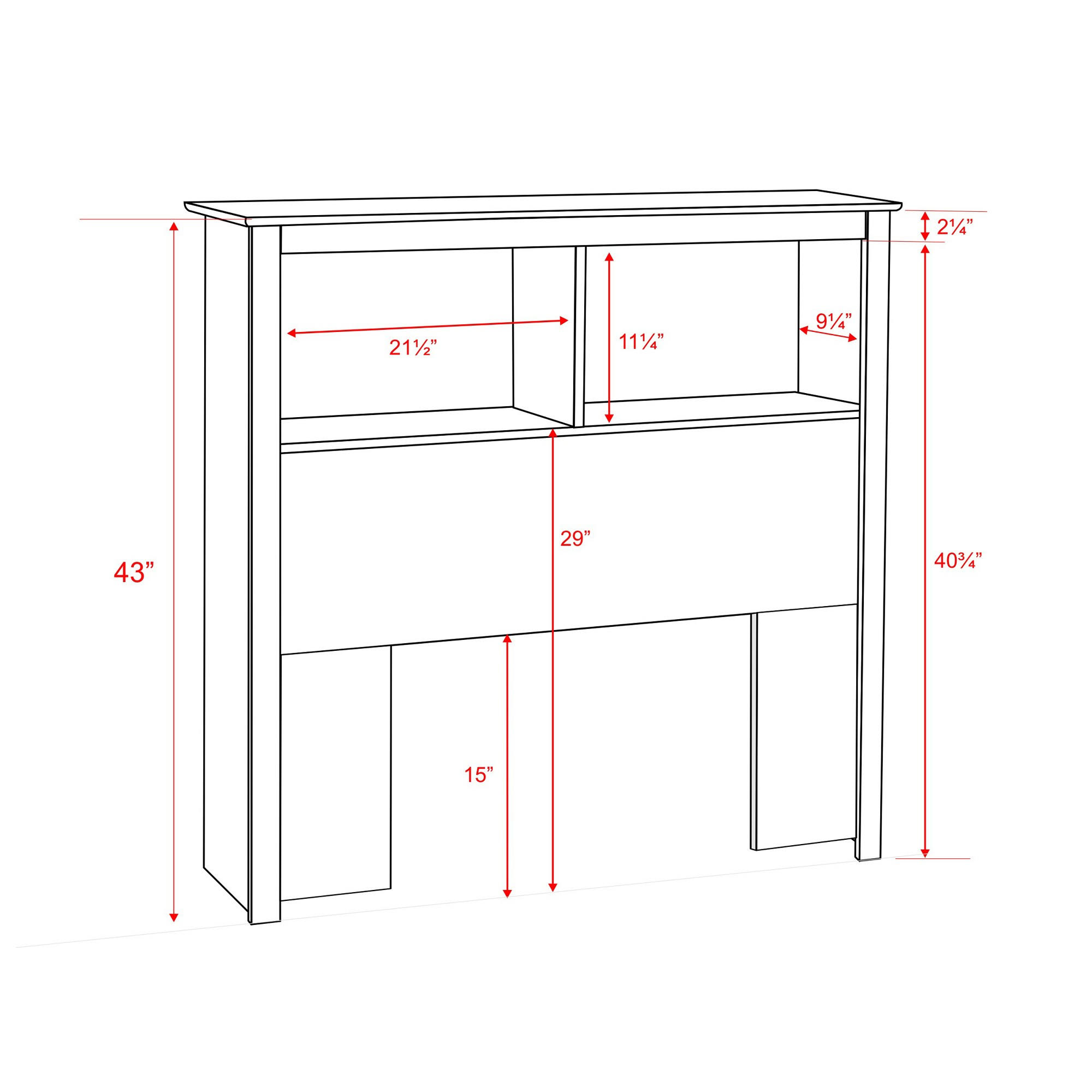 Prepac Espresso Twin Bookcase Headboard