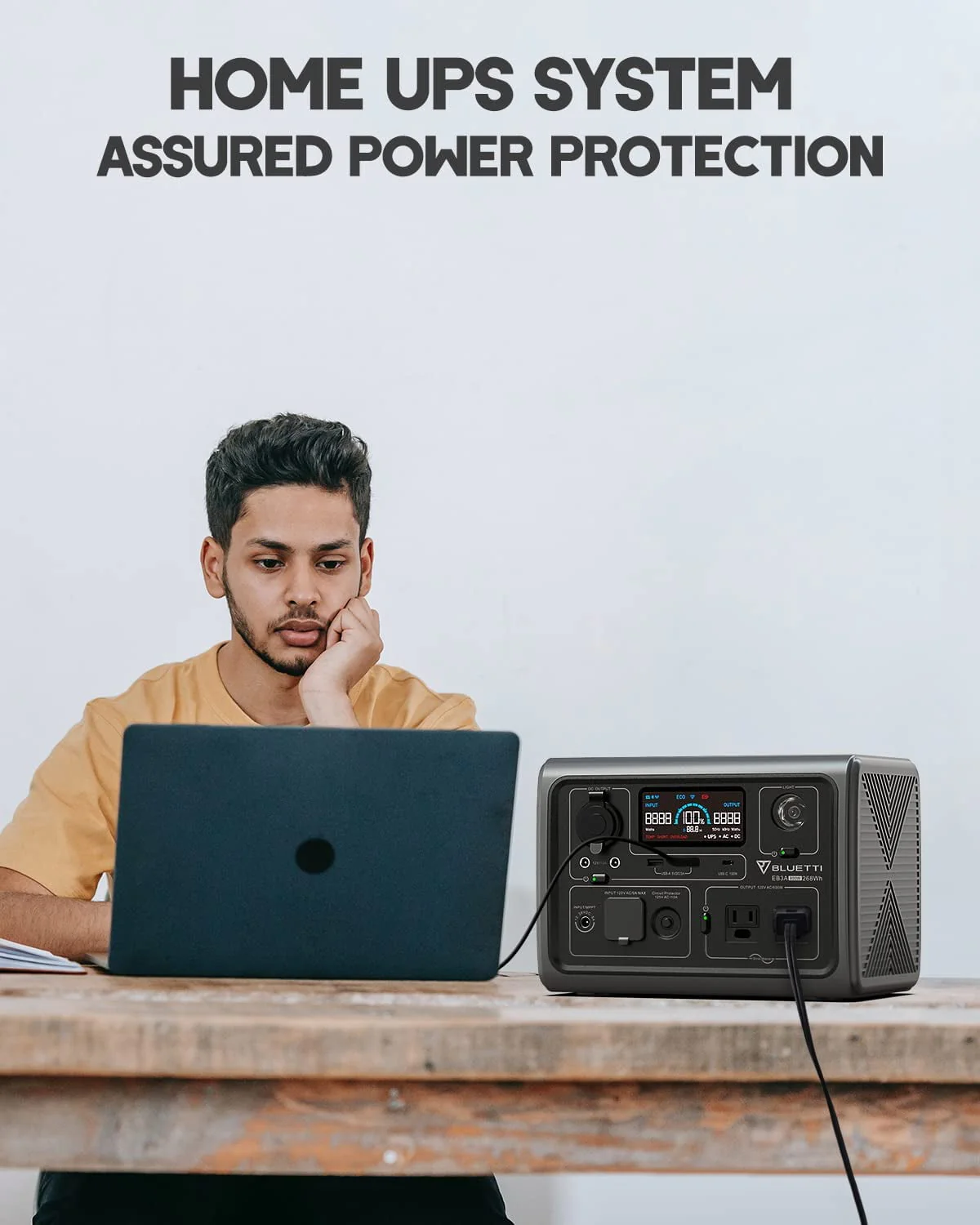 Bluetti Solar Generator EB3A,With 200W Solar Panel, 268Wh Portable Power Station, 600W (1200W Surge) AC Output, for Outdoor Camping, Van/RV Travel