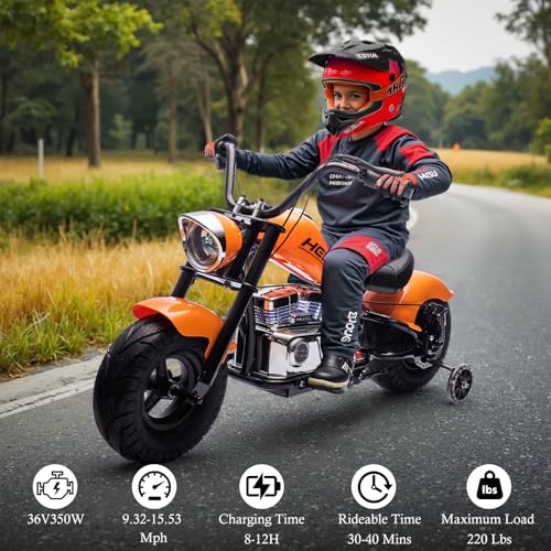 36V Electric Dirt Bike, 360W Electric Motorcycle, 3 Speed-Up to 15.5 MPH, Electric Dirt Bike for Kids 14+, LED/USB/Bluetooth
