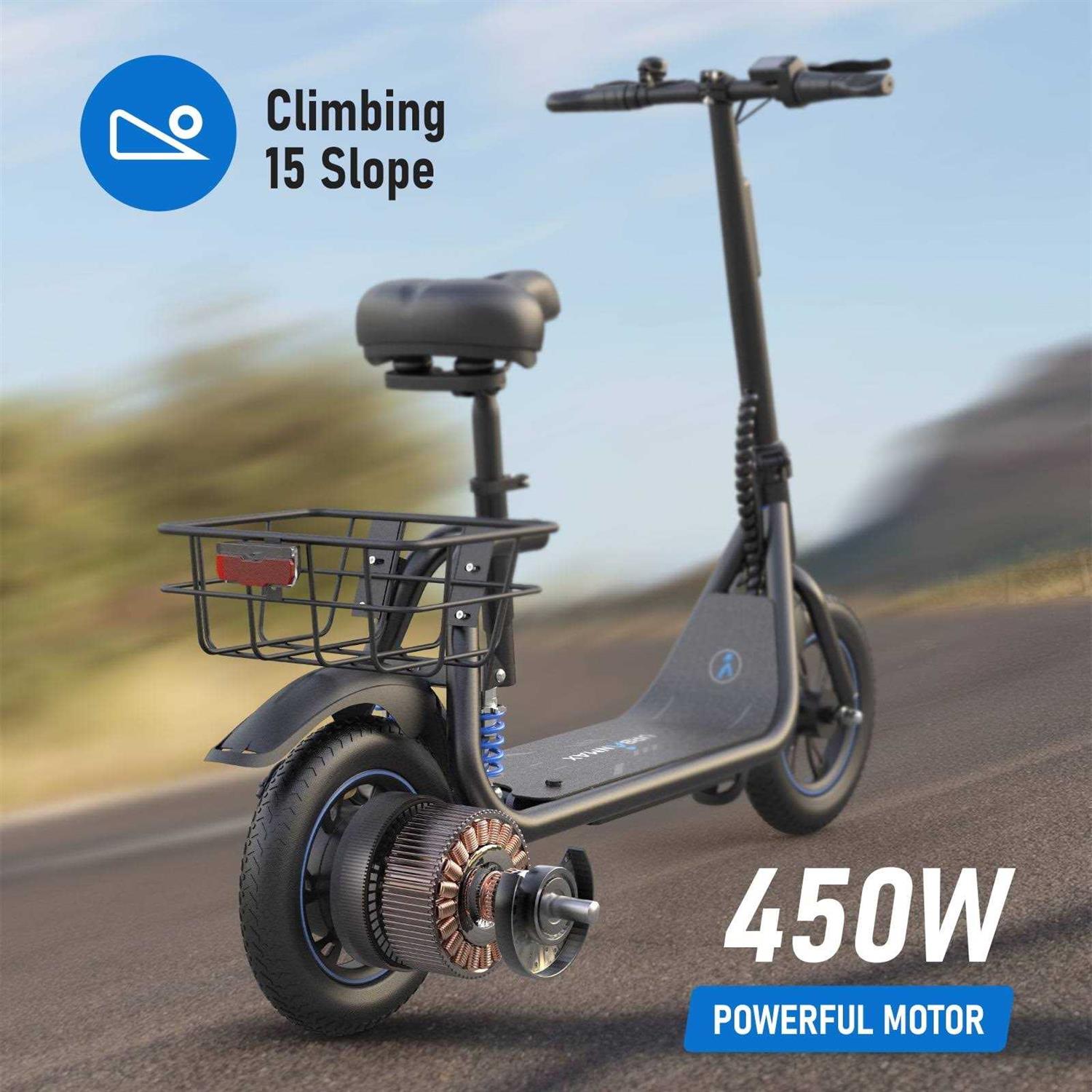 URBANMAX C1 Electric Scooter with Seat 450W Powerful Motor up to 22 Miles Range - Sports Supplies Online Store