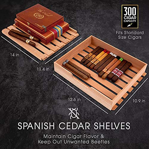 SCHMÉCKÉ 250 Cigar Cooler Humidor with 3 in 1 Precise Cooling, Heating & Humidity Control, Stainless Steel Trim Finish Cabinet