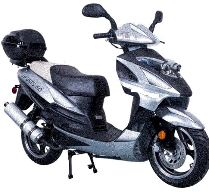 SMART DEALSNOW Brings Brand New 150cc Gas Fully Automatic Street Legal Scooter TaoTao 150cc with Matching Trunk - SPORTY BLACK