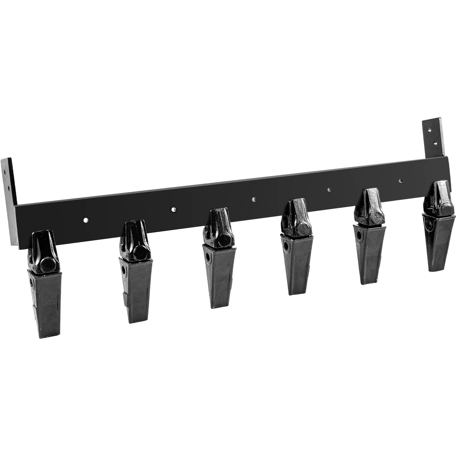 VEVOR Bucket Teeth Bar 60'' Inside Bucket Width Tractor Bucket Teeth 9.84'' Teeth Space Tooth Bar for Loader Bucket 23TF Bolt on Tooth Bucket Enables