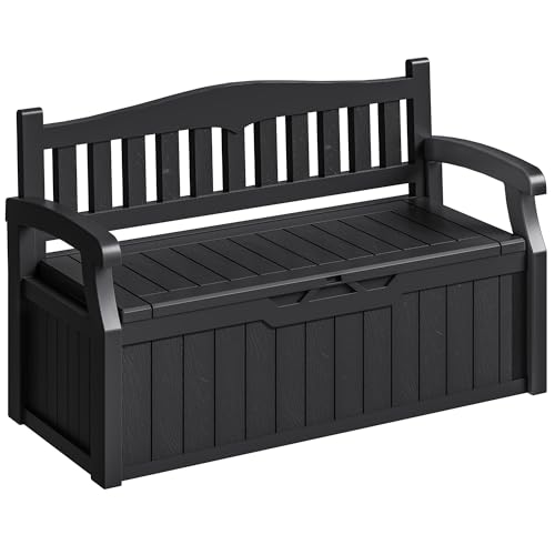 Homall 75 Gallon Outdoor Storage Benches Lockable Deck Box with Waterproof and UV Resistant, Waterproof Storage Box for Patio Furniture, Tools