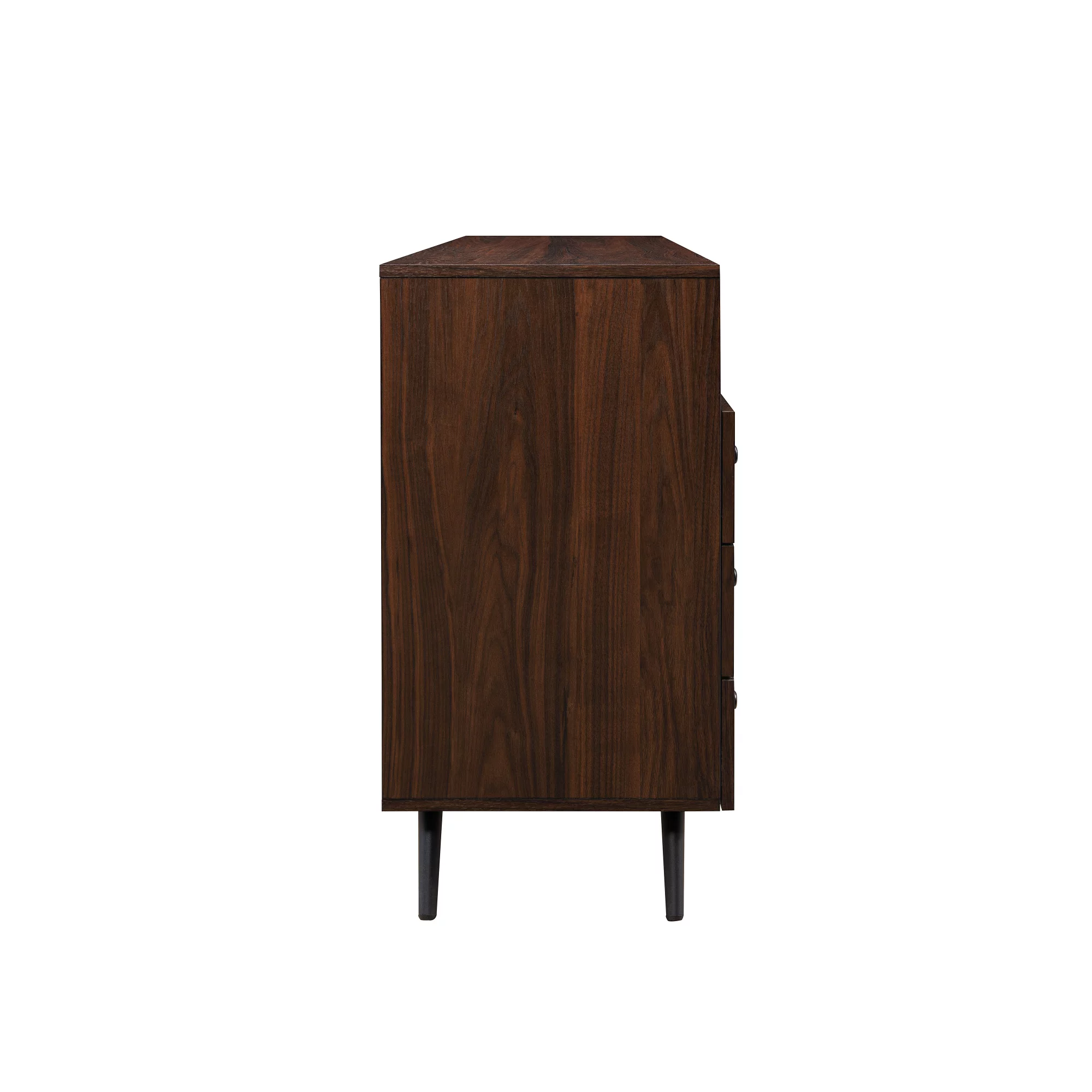 Walker Edison Mid-Century Modern 3-Drawer Sideboard, Dark Walnut