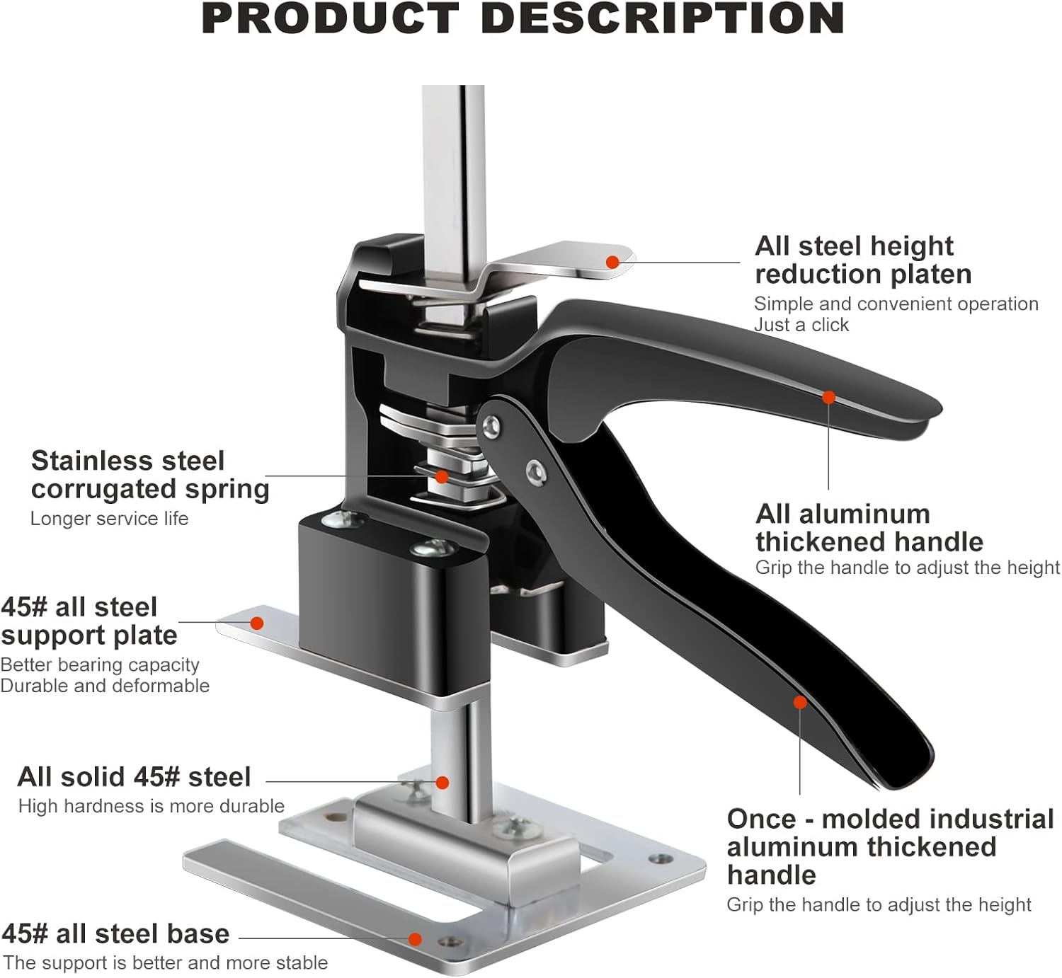 2 Packs Labor-Saving Arm Tool Jack,hand tool jack set 12in ，hand jack lift tool heavy duty,cabinet lifter，Multi-Functional Lifting Device