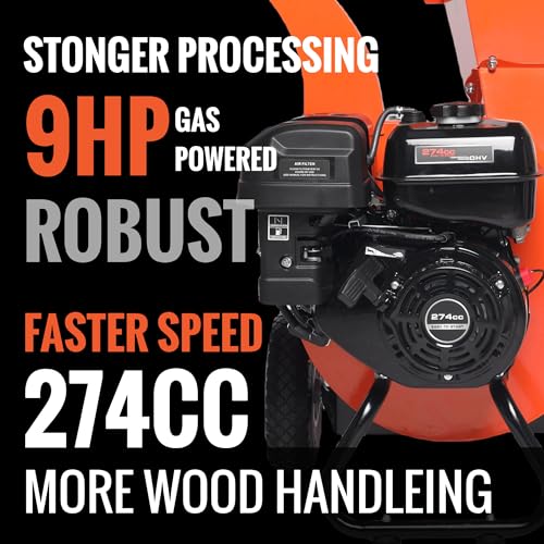 C30 LITE Wood Chipper Shredder Mulcher Heavy Duty 7 HP 212cc Gas Powered 3 Inch Max Capacity 1-Year Warranty After Product Registration