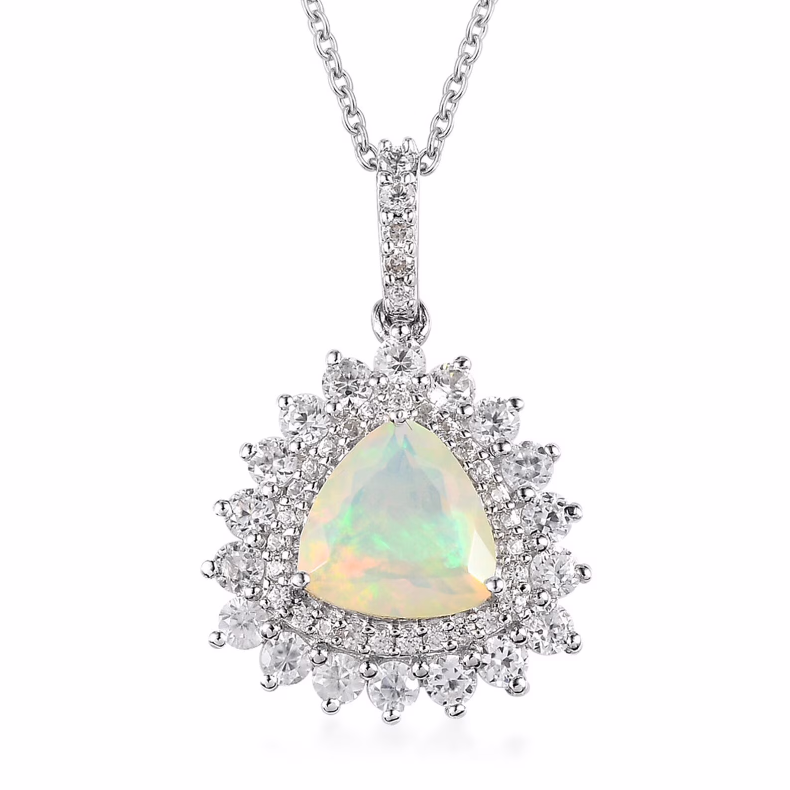 Dainty Natural Ethiopian Welo Opal 925 Sterling Silver Pendant Necklace Gift Boxed Gift for Her Video in Listing