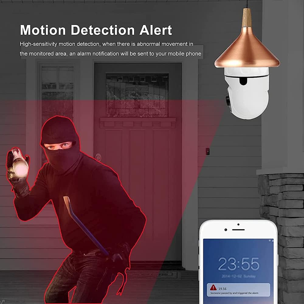 HEX662 Bulb WiFi Camera 360 Degree PTZ Panoramic IP Camera