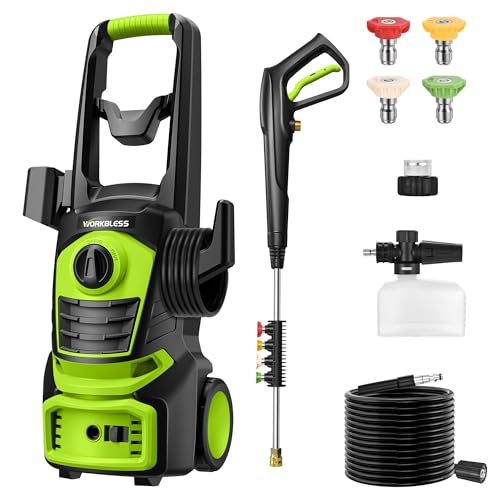 Electric Pressure Washer, 4800PSI 3.0 GPM Power Washer with 4 Quick Connect Nozzles, 400ml Foam Cannon Electric Power Washer Cleaning for Cars, Home