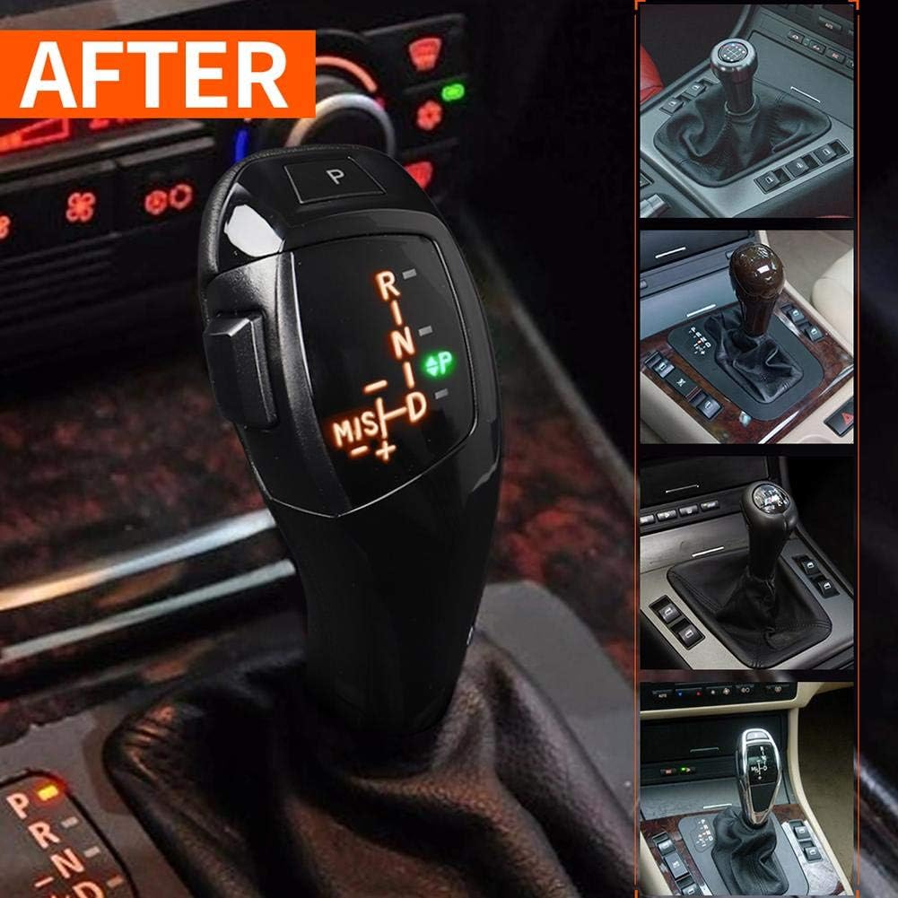 Akozon Gear Shift Knob F30 Style LHD Automatic LED Head Shifter Retrofit Kit for E81 E84 E89 E90 E91 E92 E93(Jet Black)
