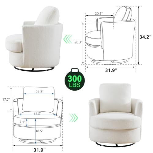ODUWA Swivel Barrel Chair Set of 2