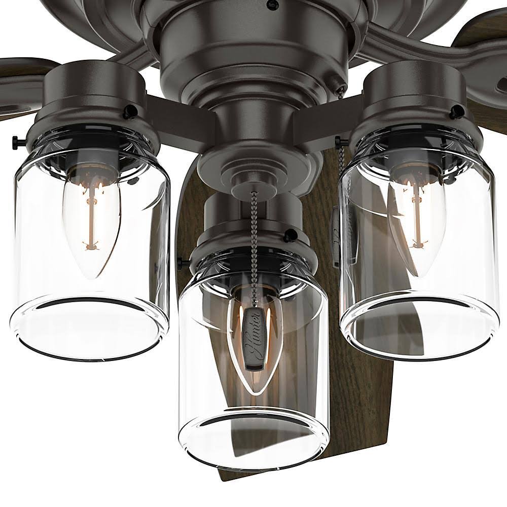 Hunter Crown Canyon II 52 in. LED Indoor Noble Bronze Ceiling Fan with Light Kit 50427