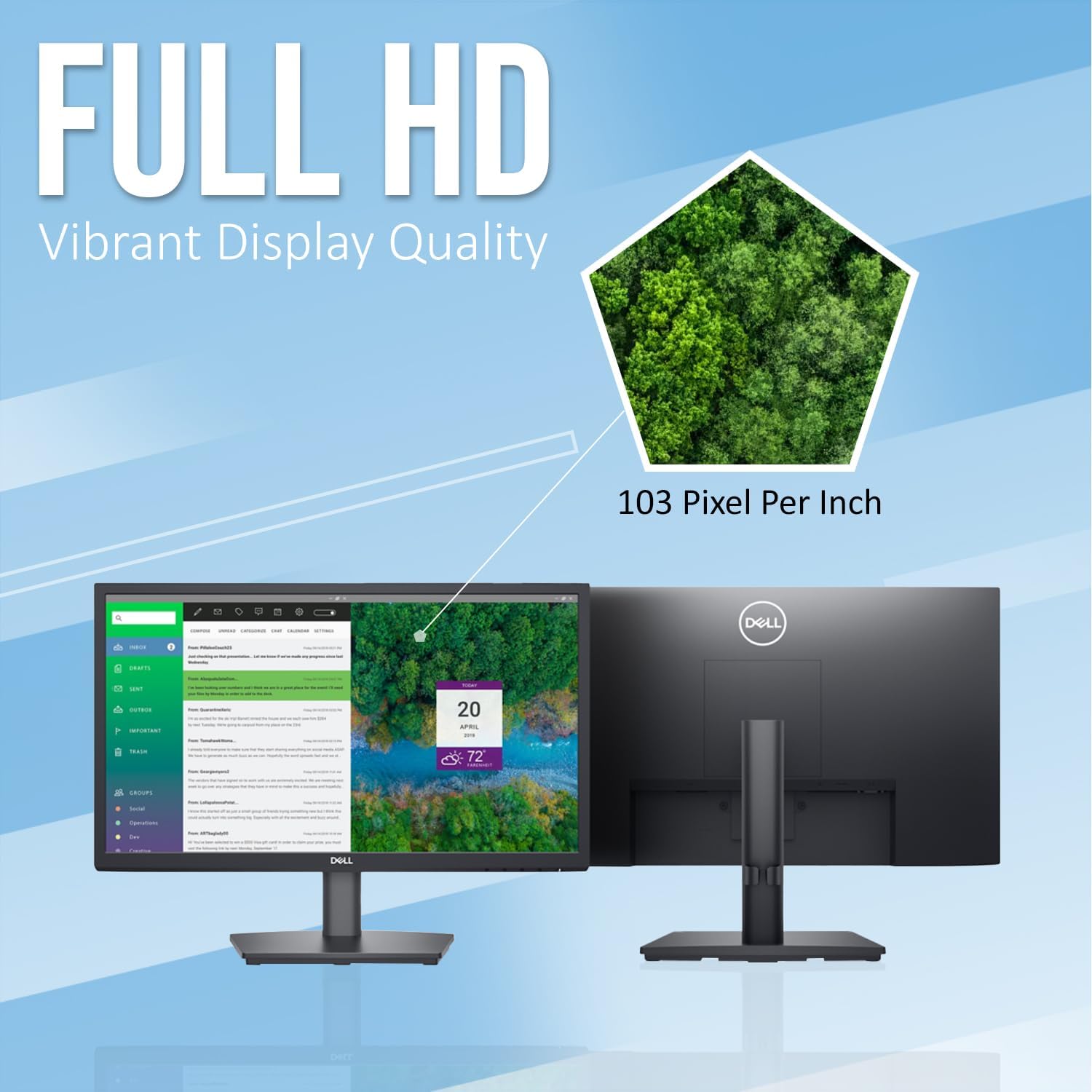 Work from Home Tech Bundle Including Dual Premium Dell Monitors, Webcam, Keyboard/Mouse, Headset, 50ft Ethernet Cable, Power Strip Hardware