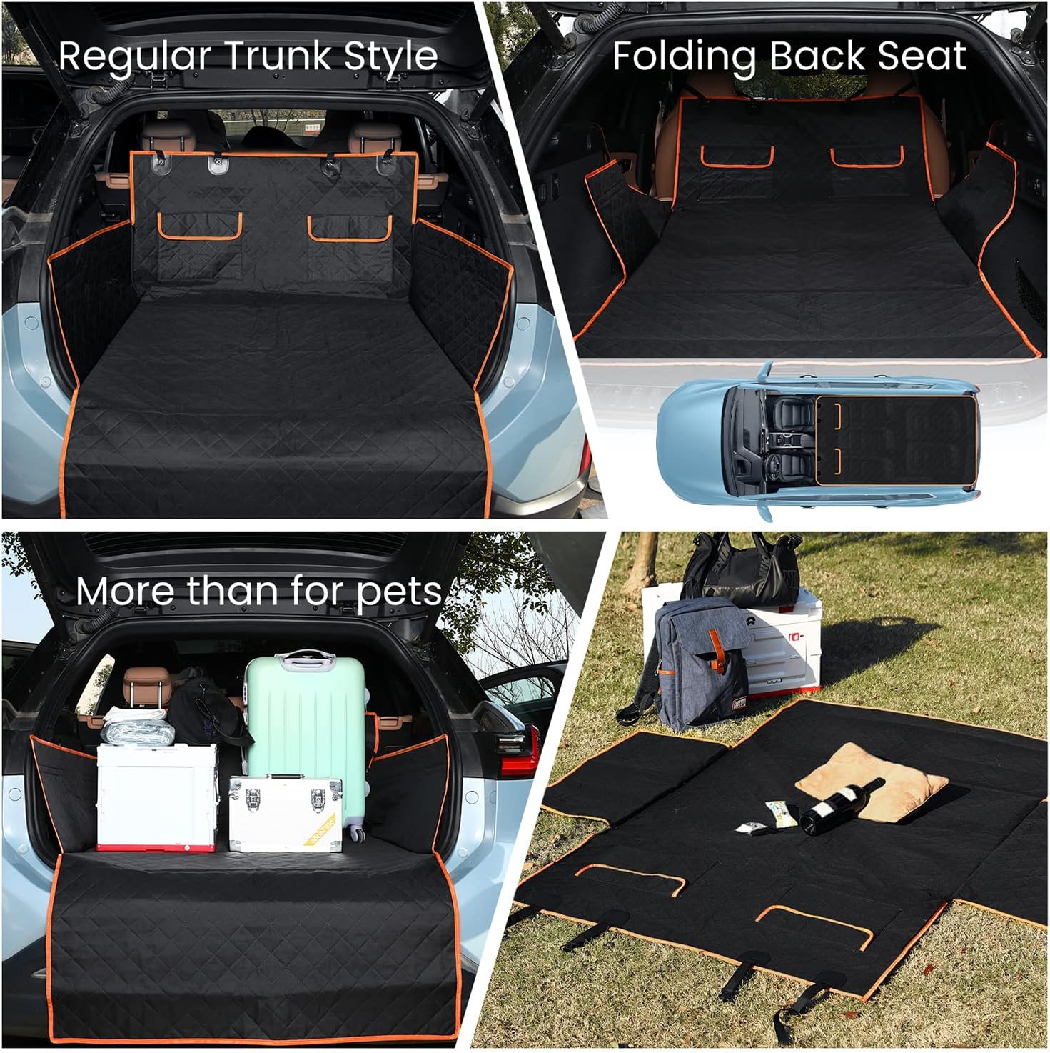 NESTROAD SUV Cargo Liner for Dogs, Waterproof & Nonslip Dog Trunk Cargo Cover Mat for Backseat