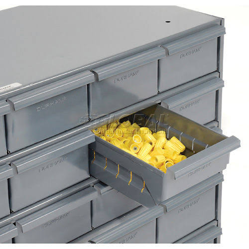 Durham 035-95 Drawer Bin Cabinet, 17-1/4 in. D, Gray