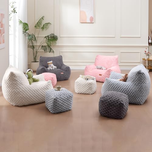 Big Bean Bag Chairs for Adults Cozy Giant Bean Bag Sofa Chair, Gaming Bean Bag Chairs with Foot Rest, Lounge Comfy Chair Indoor for Bedroom