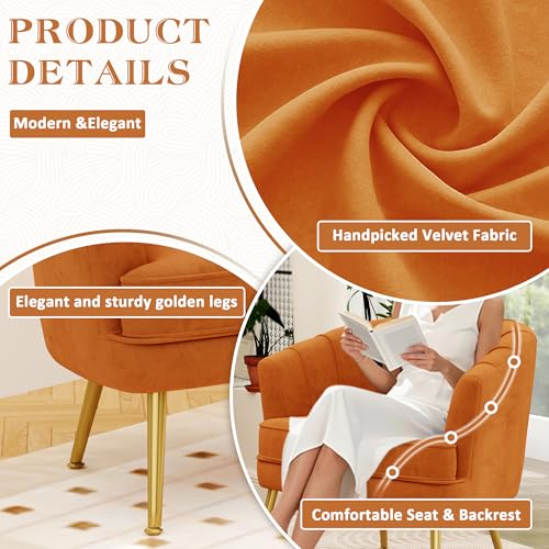 Andeworld Velvet Accent Chair, Upholstered Modern Single Sofa Side Chair