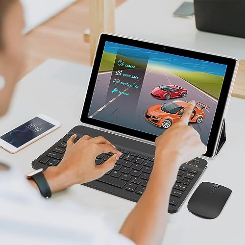 2024 Newest Tablet with Keyboard Tablets 2 in 1 8GB+64GB 10 inch Tablet and Case Mouse Stylus Game Android 13.0 Tablets PC 10.1 IPS Screen Tableta