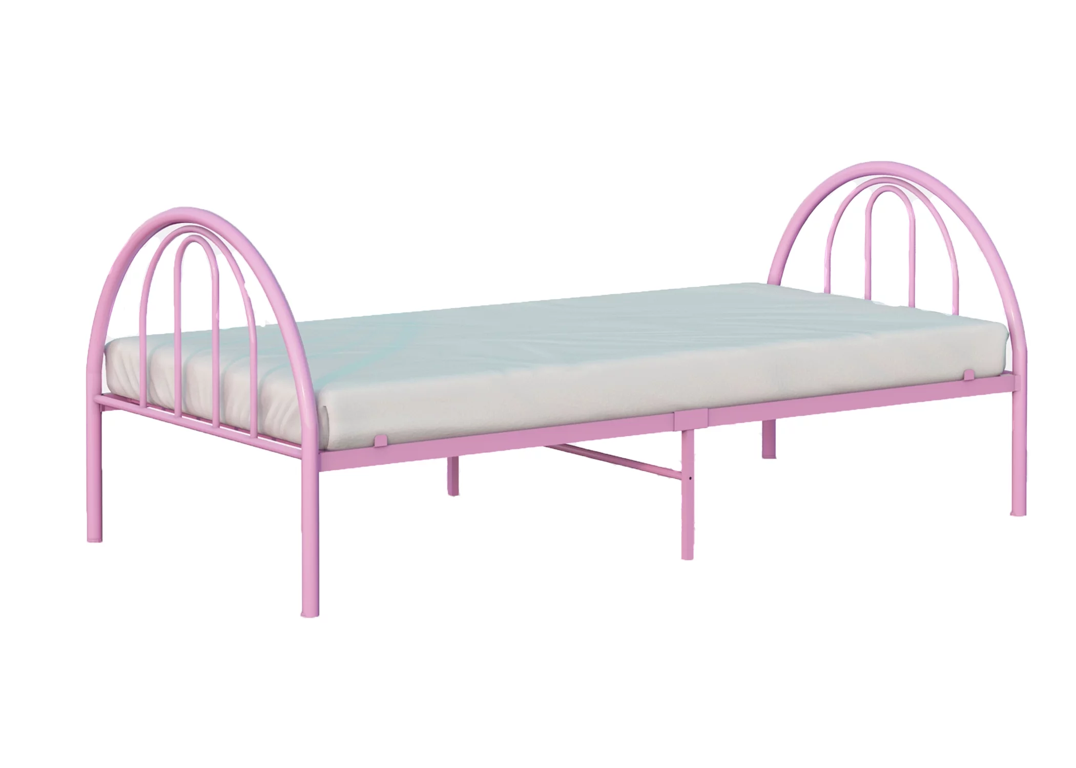 BK Furniture Brooklyn Classic Metal Bed, Twin, Pink