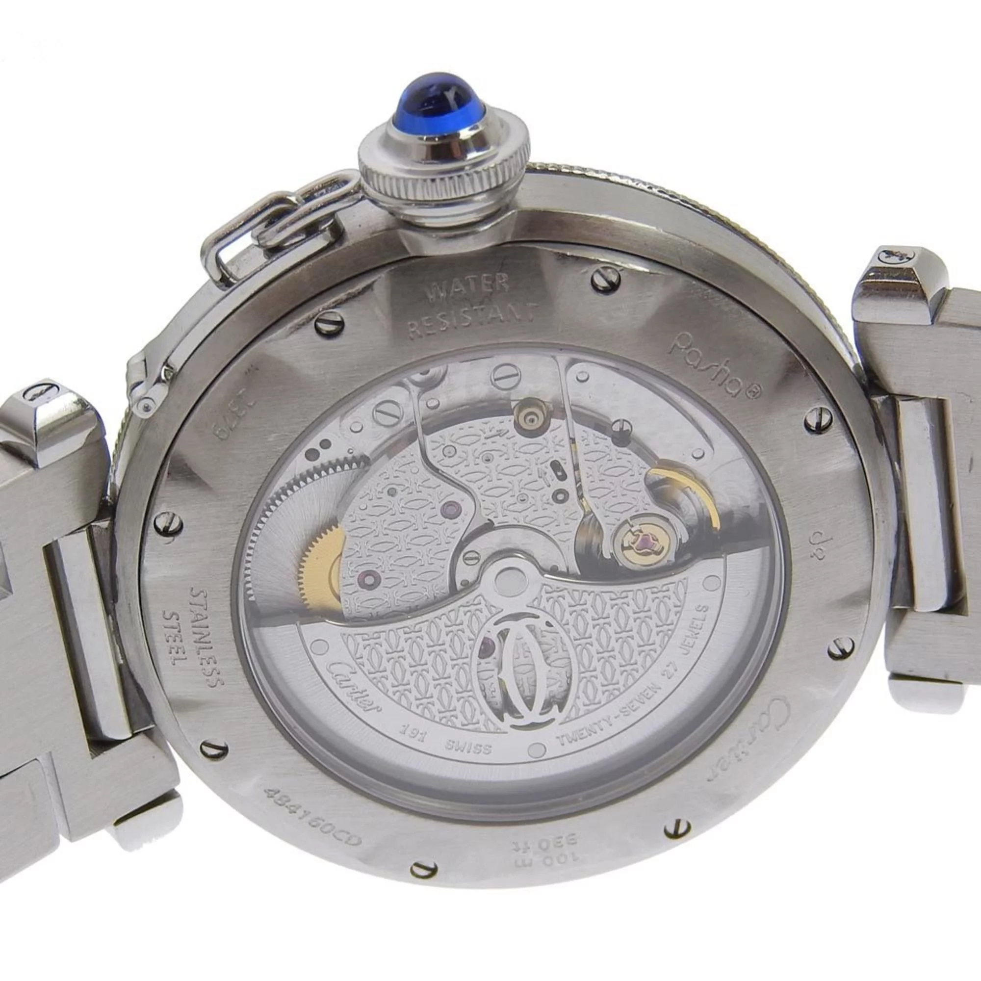 Pre-Owned Cartier CARTIER Pasha grid watch W31040H3 stainless steel silver automatic winding white dial men's (Fair)