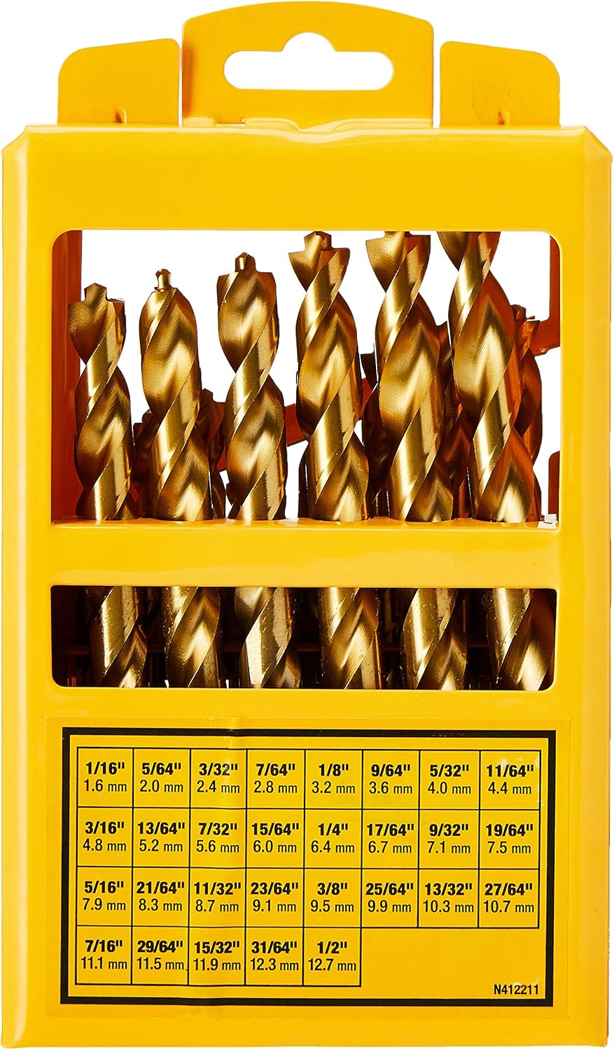 DEWALT Titanium Nitride Coated Drill Bit Set with Pilot Point, 29-Piece (DW1369) Pack of 2
