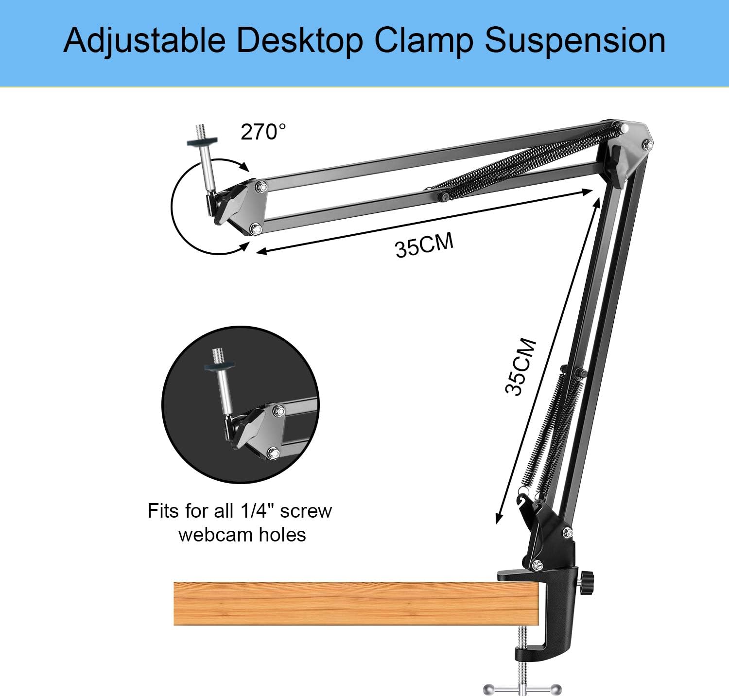 Anivia Webcam Stand,Desk Mount Camera Arm Clamp Stand