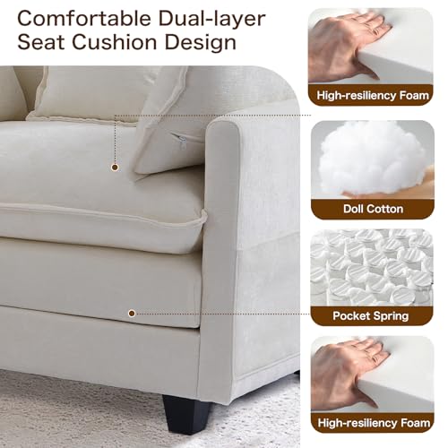 SweetGO corporation 40" Chenille Lounge Chair for Reading, Modern Couch Cozy Sofa Bed
