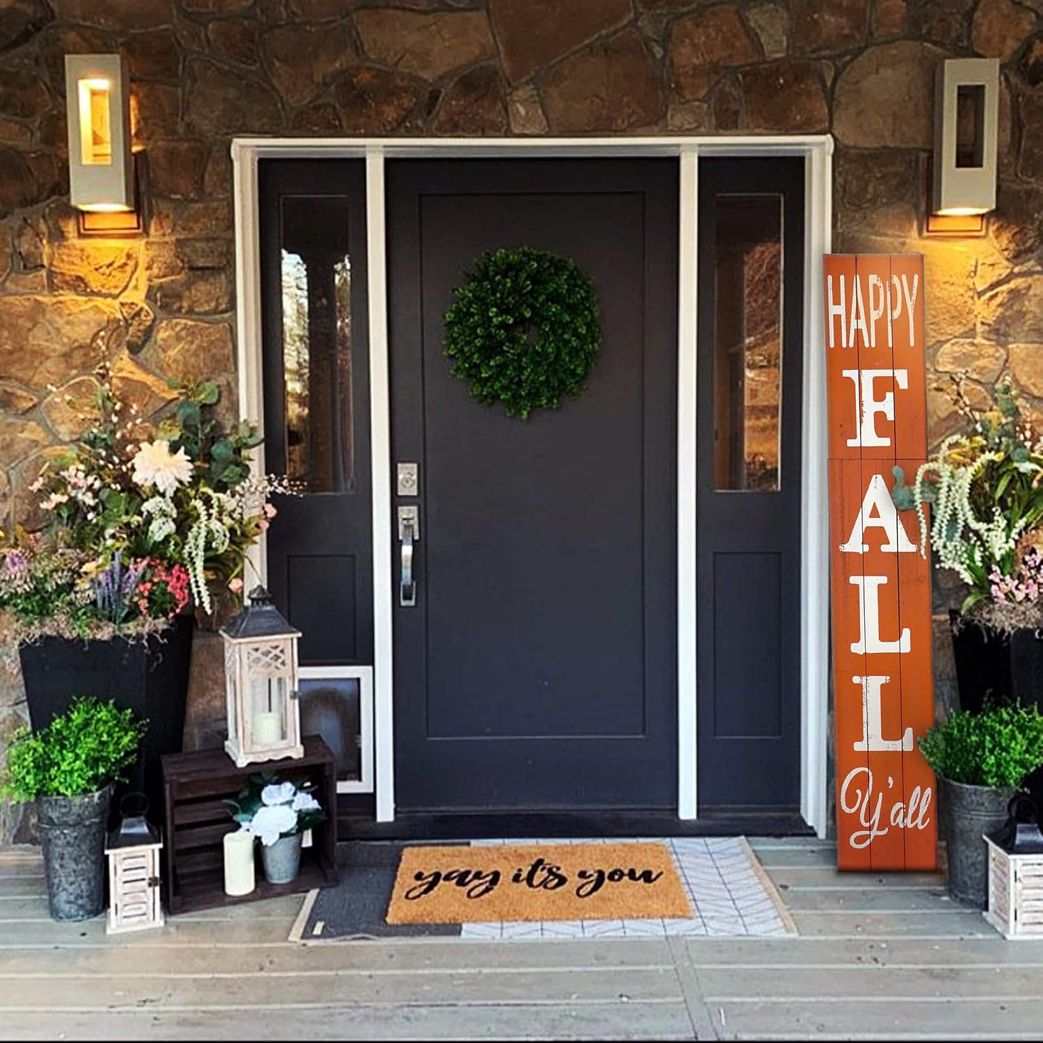 Outdoor Welcome Sign for Front Porch Decor, Interchangeable Seasonal Icons Vertical Welcome Sign, Modern Farmhouse Decor for The Home