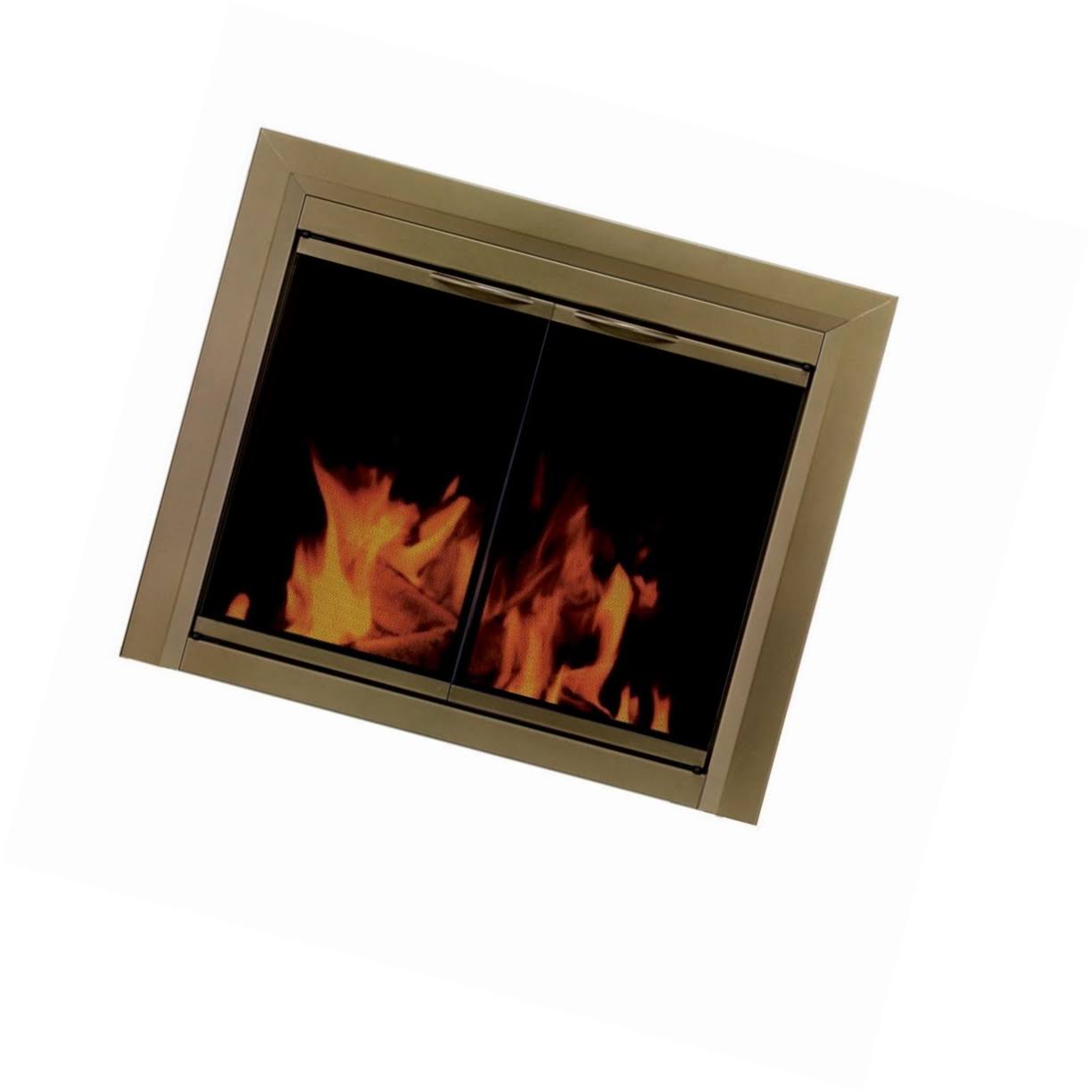 Pleasant Hearth CA-3202 Cahill Fireplace Glass DOOR, Antique Brass, Large
