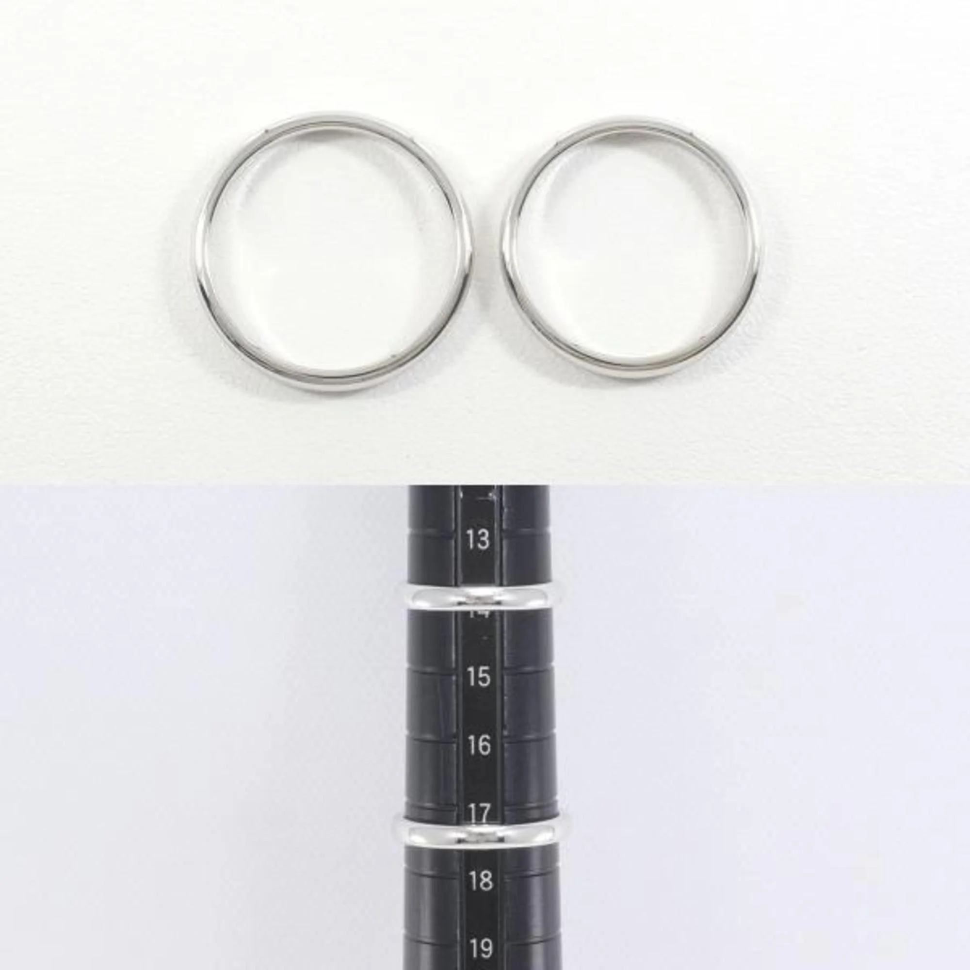 Pre-Owned Tiffany Classic Band 2 Set PT950 Ring No. 14 17.5 Total Weight Approx. 9.8g Jewelry (Good)