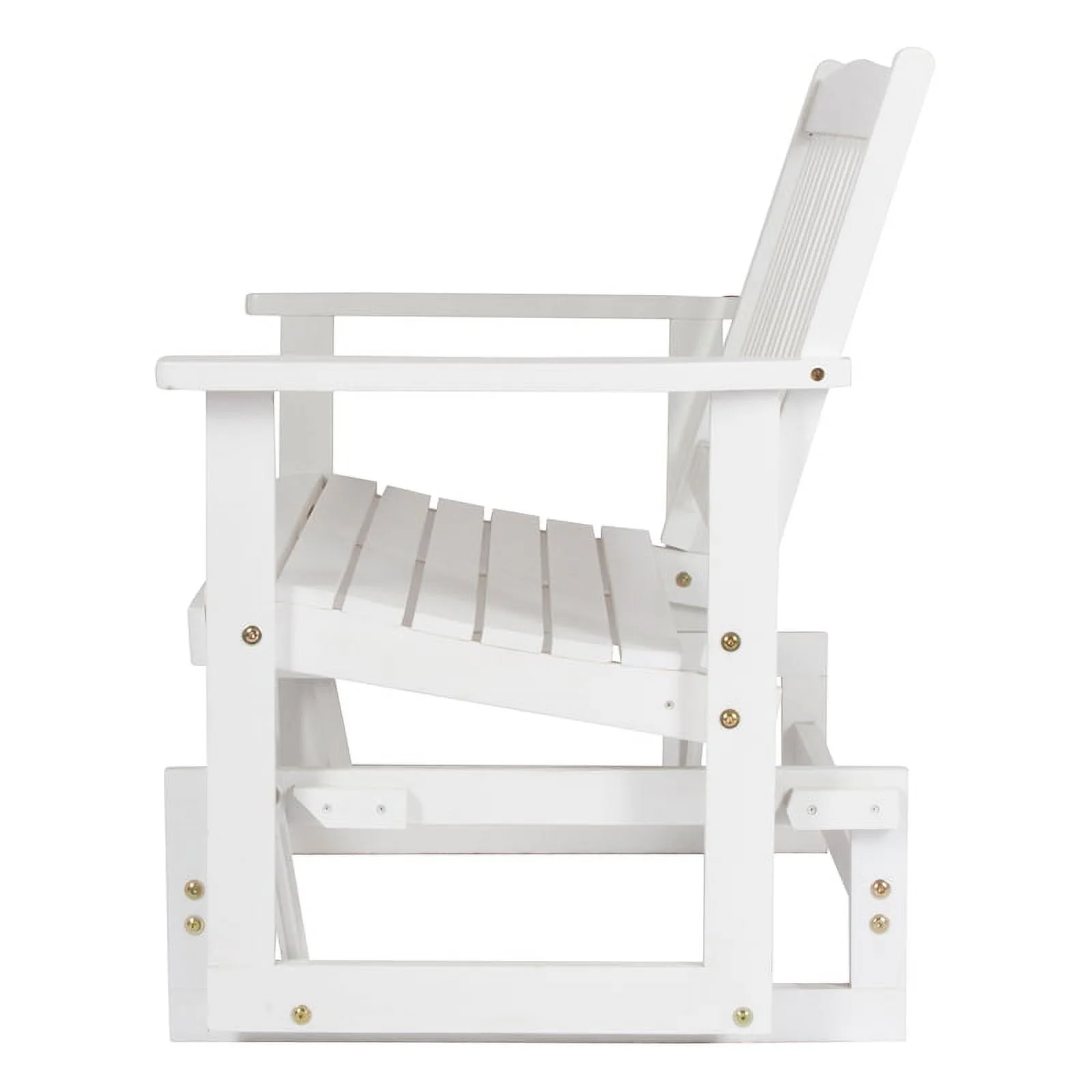 Shine Company Traditional Hardwood Outdoor Glider Loveseat in White Finish