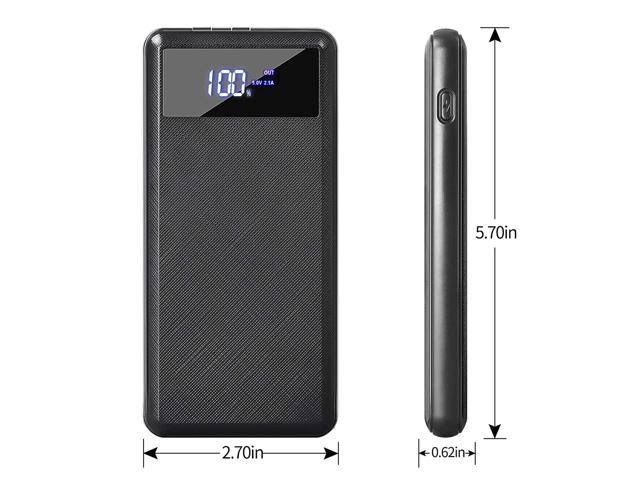 10000mAh Portable Phone Charger,Power Bank Built-in Cable High Capacity 5V 2.1A Quick Charge Compact USB Type C Port External Ba