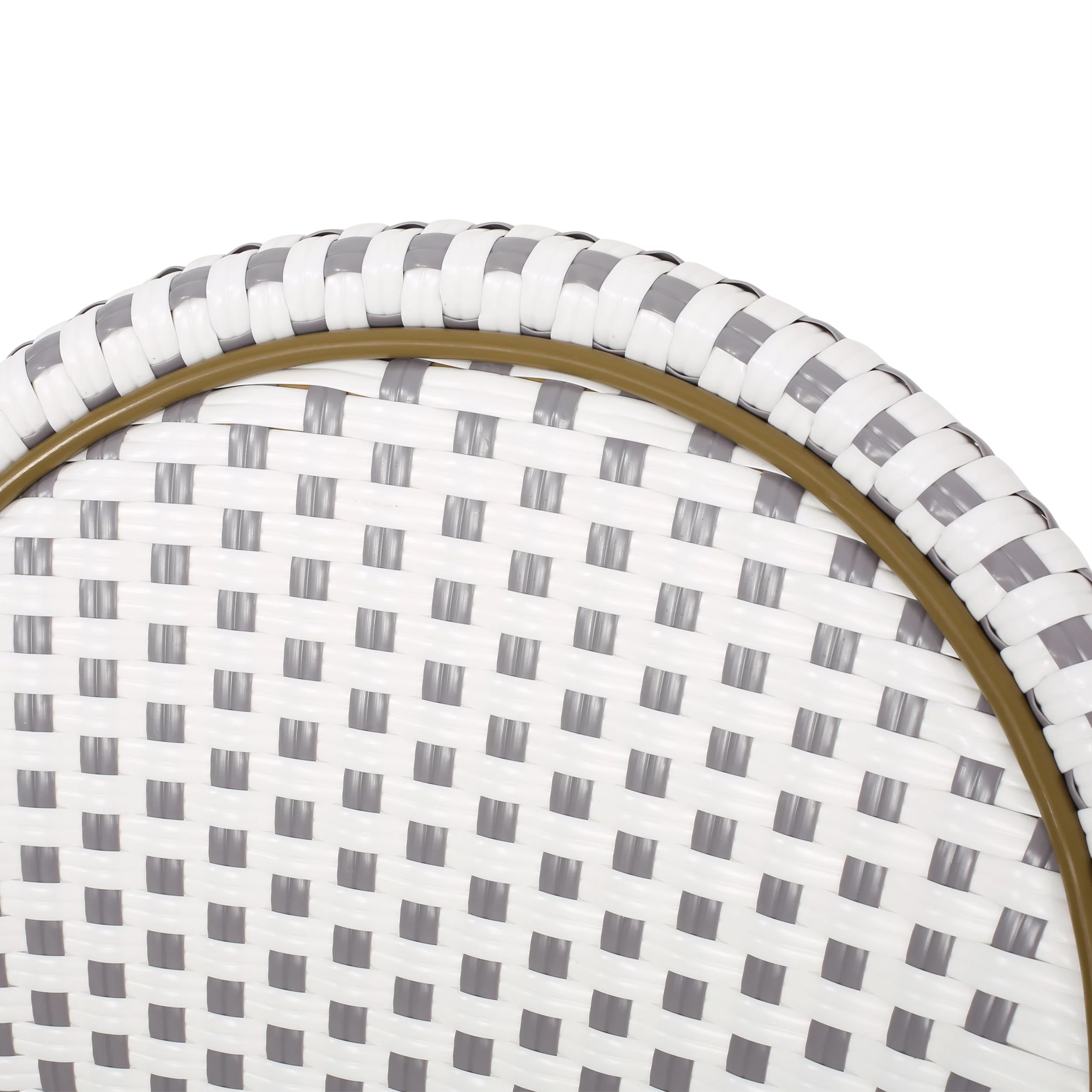 Ryder Outdoor French Bistro Chair, Set of 4, Gray, White, Bamboo Finish