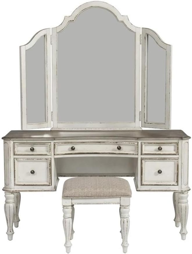 Liberty Furniture Industries Magnolia Manor 3 Piece Vanity Set, White