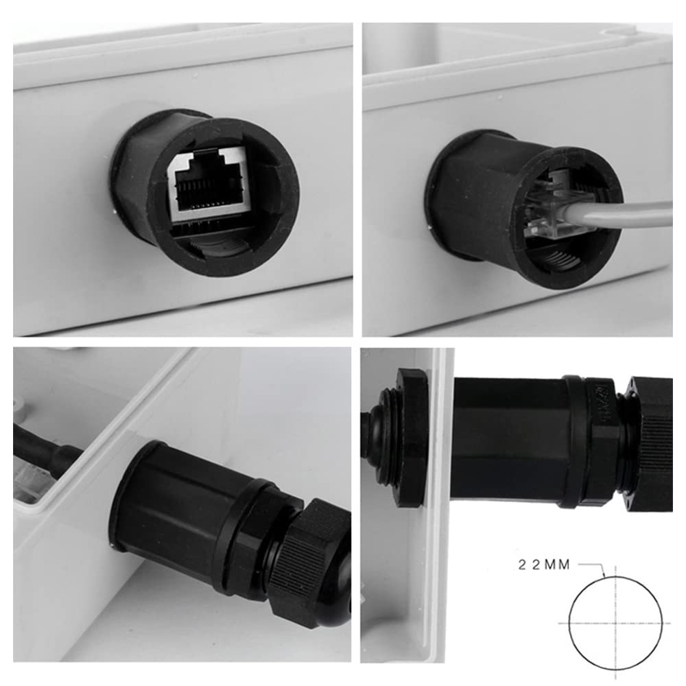 PENGLIN 5PCS M22 RJ45 Waterproof Panel Mount Connector, Male to Female Cat6 Ethernet LAN Cable