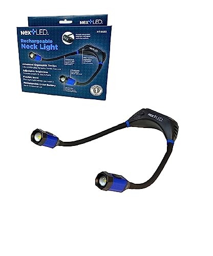 NextLED NT-6633 Heavy Duty Rechargeable Neck Light with Magnetic Base, IPX4, 2000mAh Battery, LED Mechanic Neck Light Hands Free
