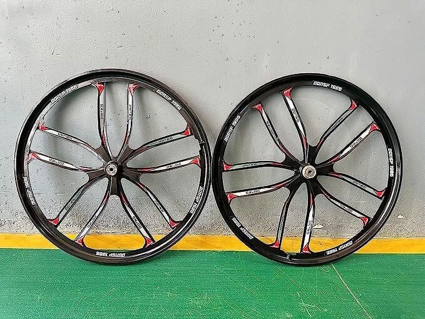 CDH 10 Blades 26" Bike Mag Wheel Set 100x135mm & Bicycle Suspension Fork, Bike Rim