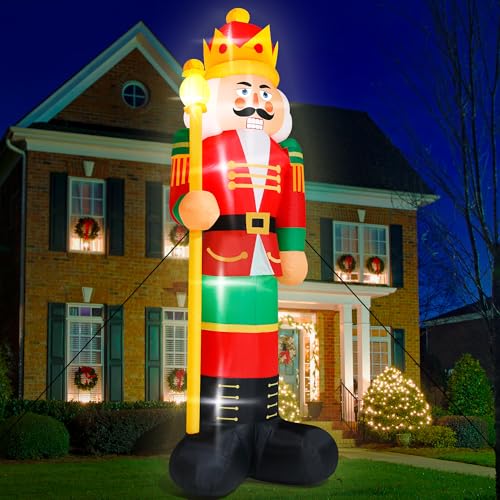 16FT Christmas Inflatable Snowman Outdoor Decorations, Giant Christmas Snowman, Holiday Blow Up Yard Decor with LED Lights