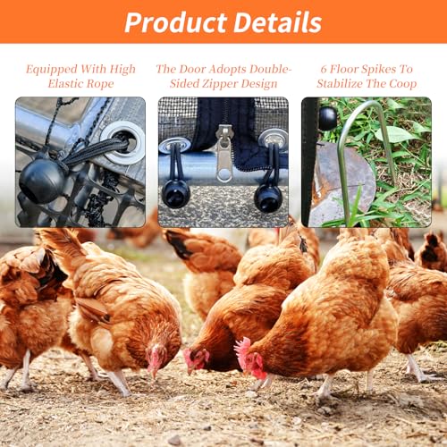 Large Chicken Coop Kit - Waterproof Enclosure with Extension Run for Yard/Outdoor Family Use by Pet Lovers Houses Chickens/Ducks 13.12x9.8x6.6 Ft